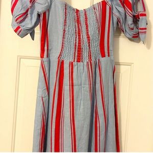 NWT DANCE & MARVEL RED AND BLUE STRIPED BUTTON DRESS SMALL
